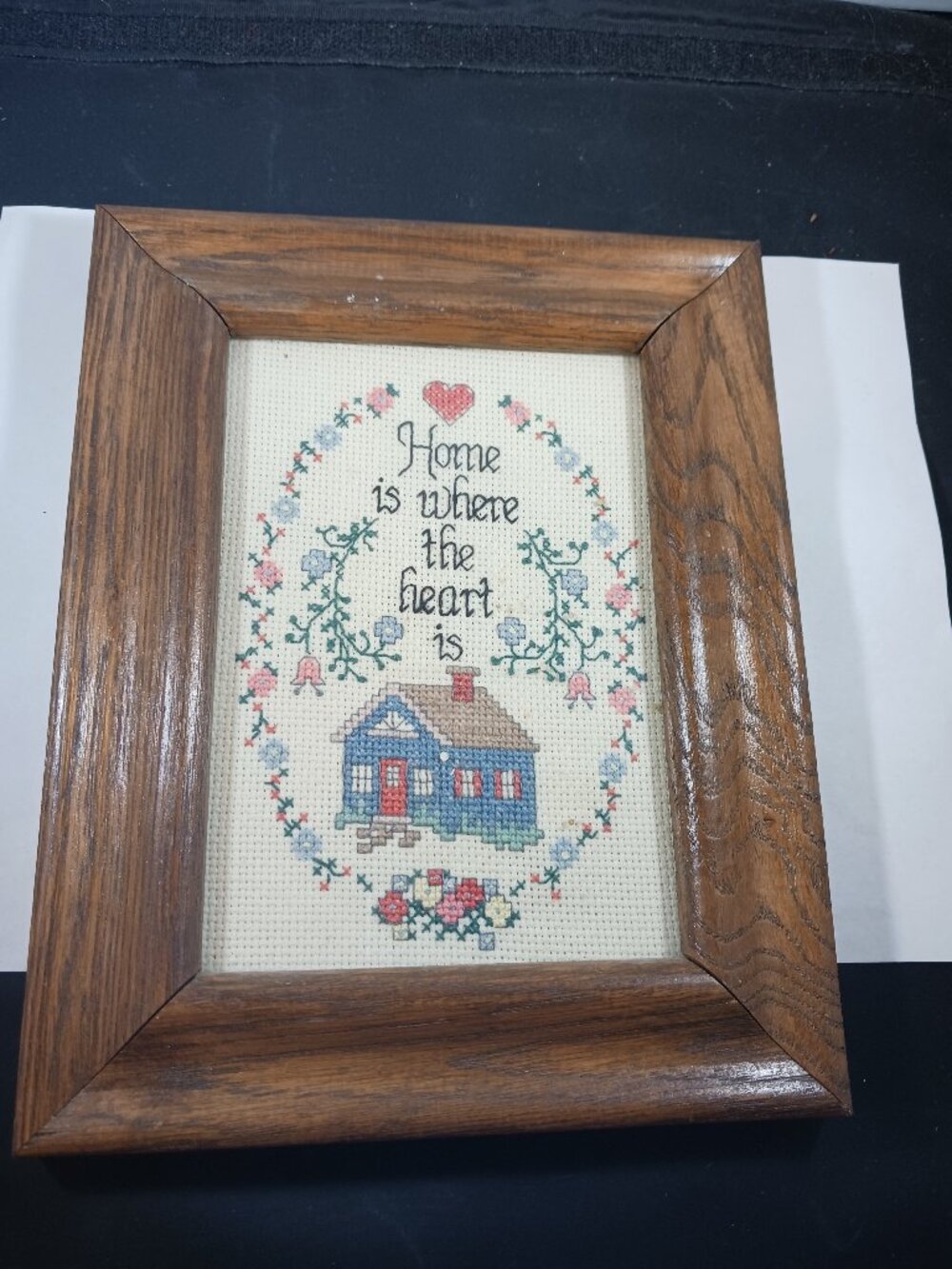Vintage Needlepoint Picture Hand Stitch Embroidery Art Wall Decor